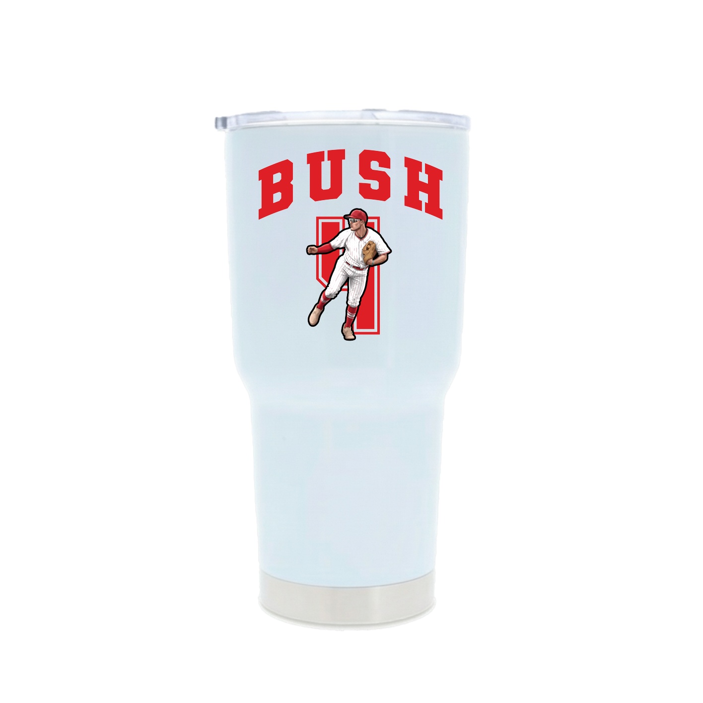 30oz Stainless Steel Tumbler — Number in White