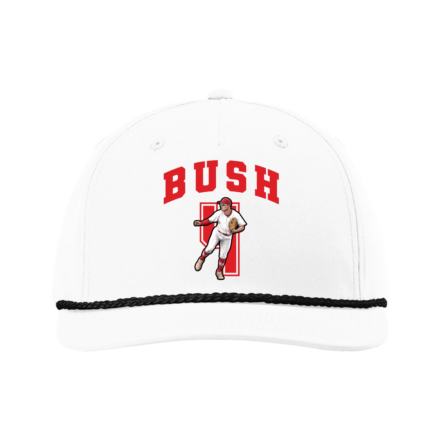 Five-Panel Classic Rope Cap — Number in White