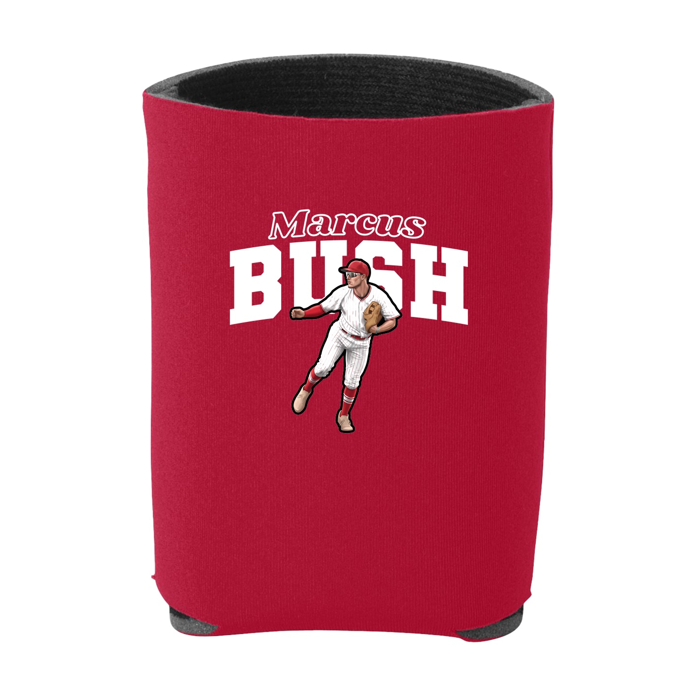 Can Holder — Name Arch in Red