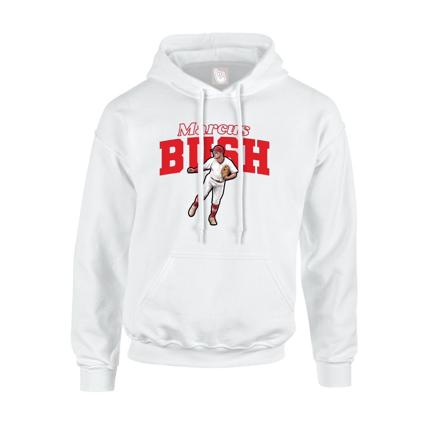 Hoodie — Name Arch in White