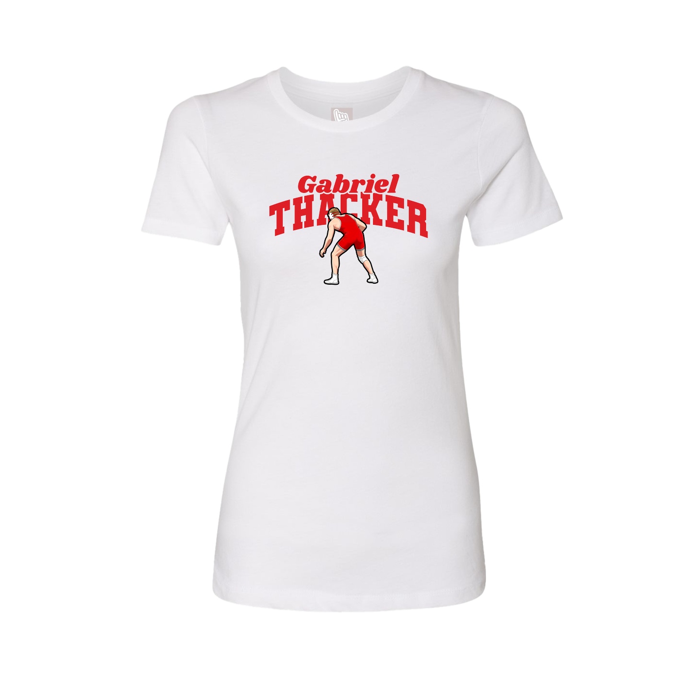 Fitted Women's Tee — Signature Arch in White