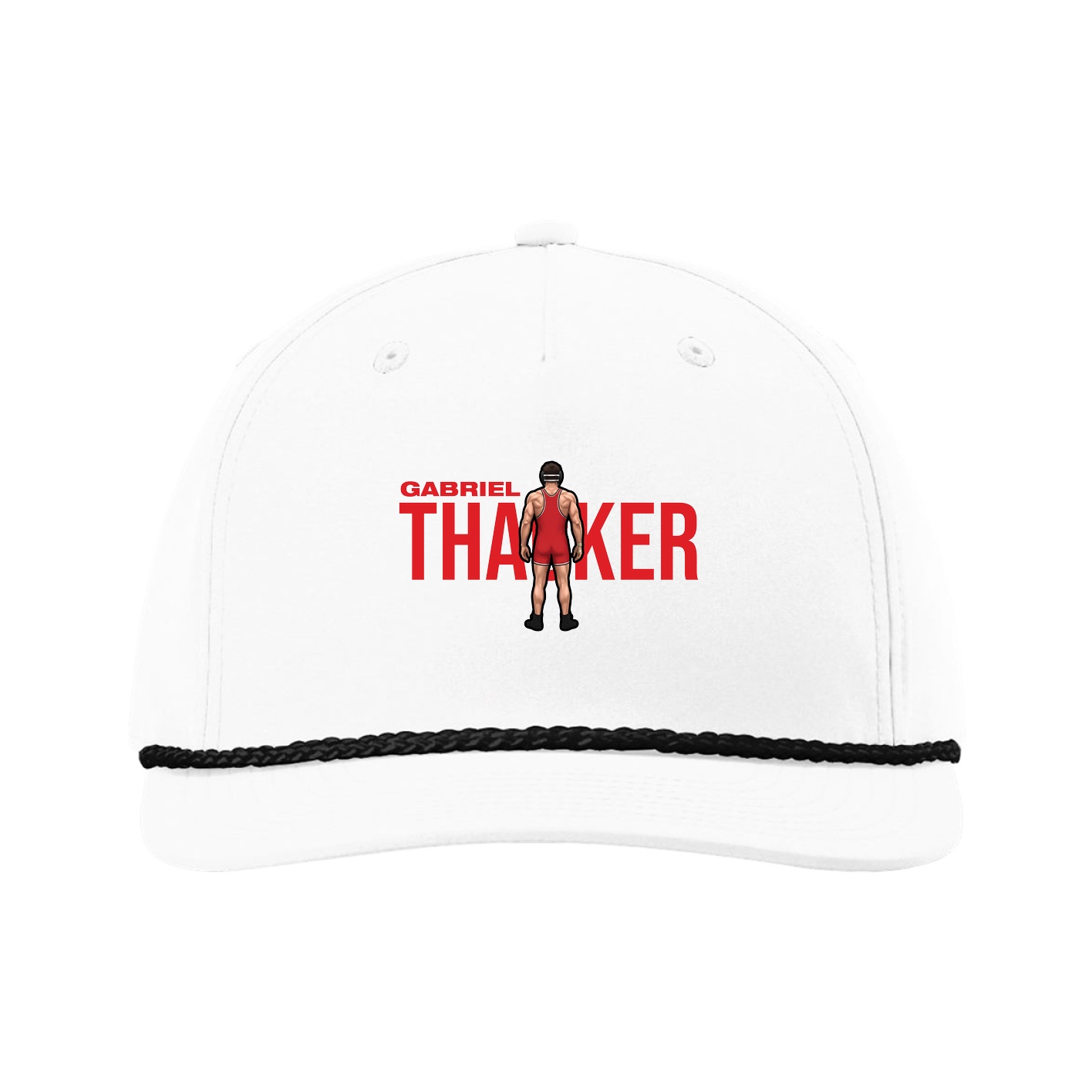 Five-Panel Classic Rope Cap — Player Name in White