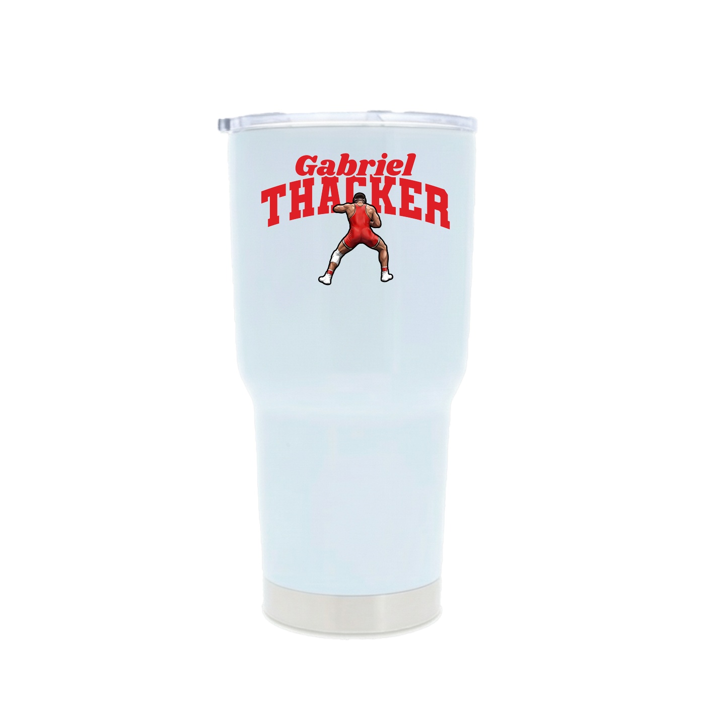 30oz Stainless Steel Tumbler — Signature Arch in White