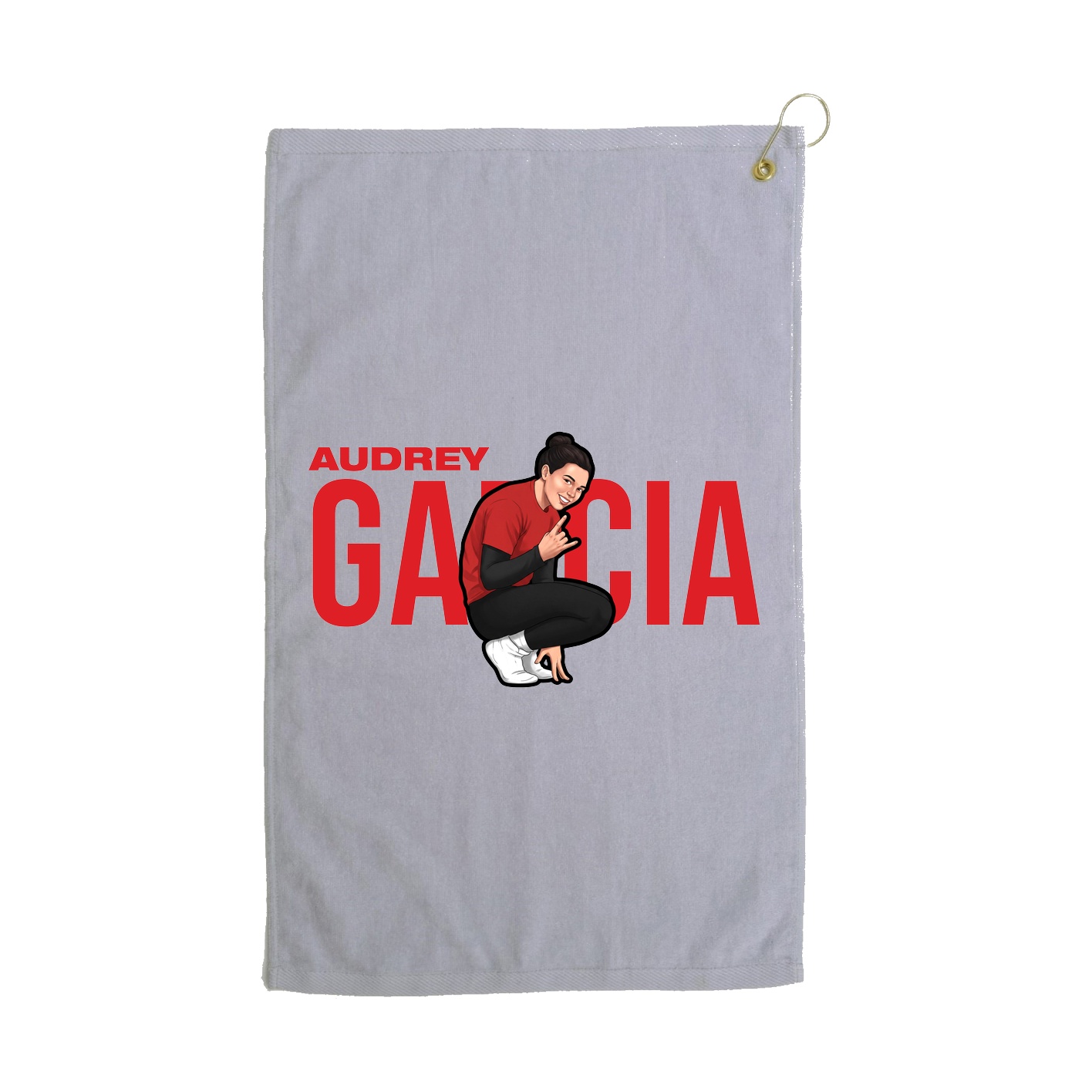 Golf Towel — Player Name in Grey