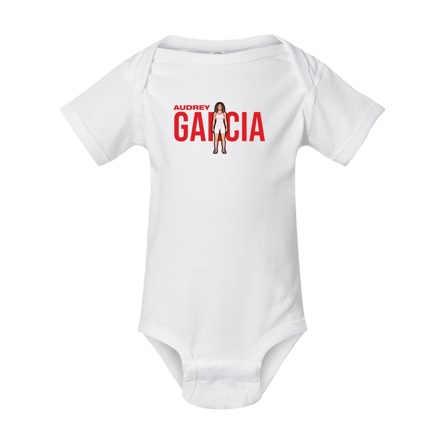 Baby Onesie — Player Name in White