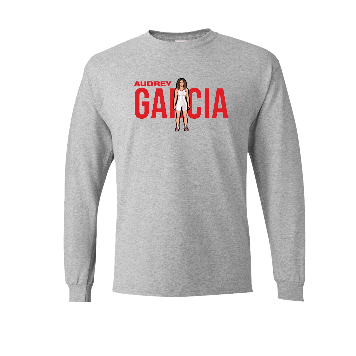 Long Sleeve Tee — Player Name in Grey