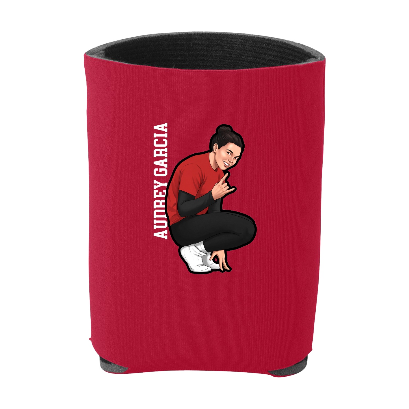Can Holder — Name Vertical in Red