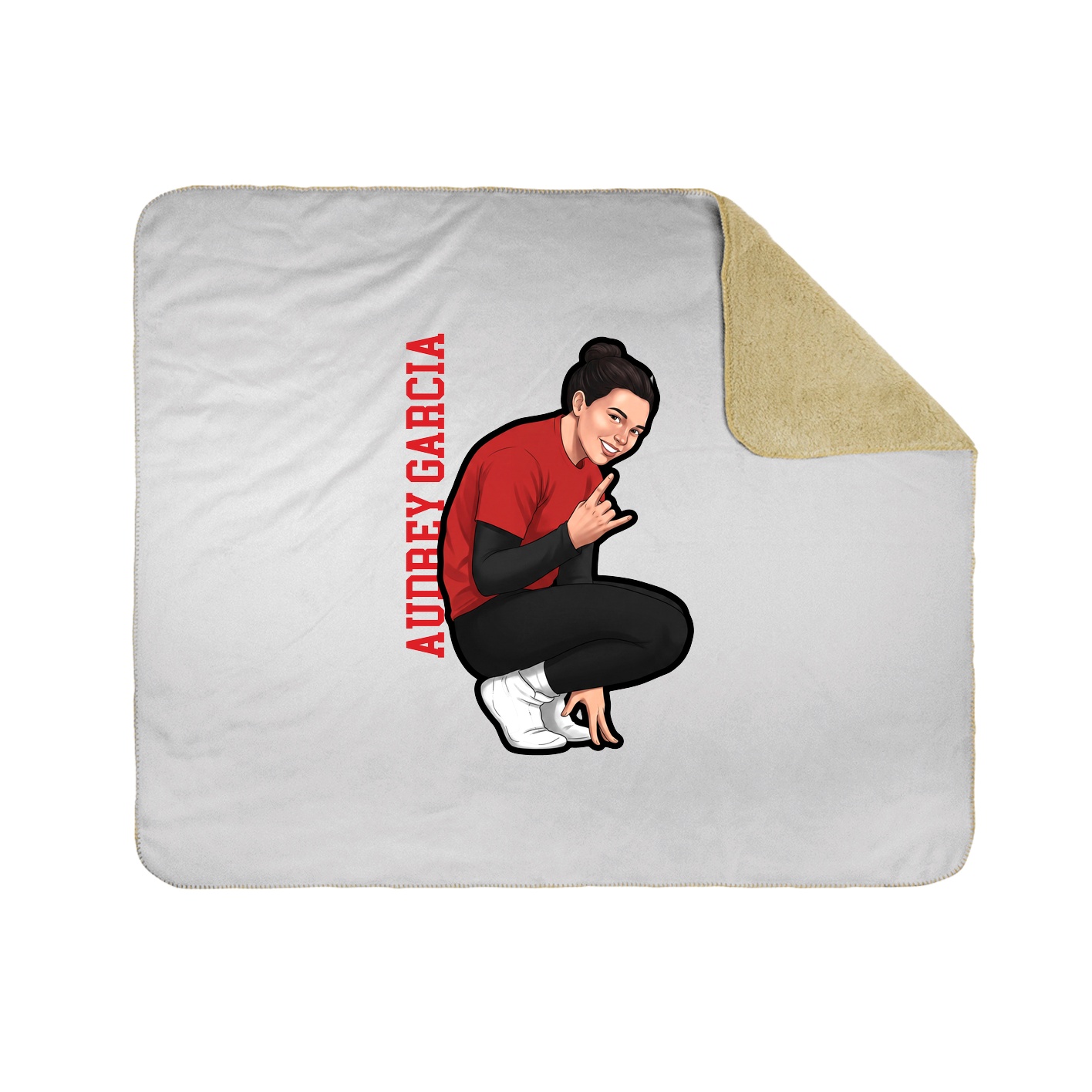Throw Blanket — Name Vertical in White