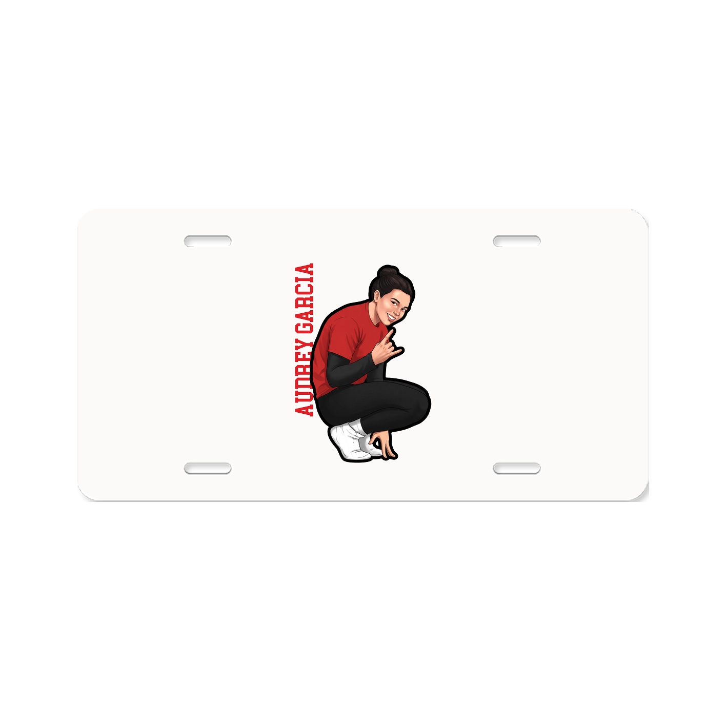 License Plate — Name Vertical in Classic