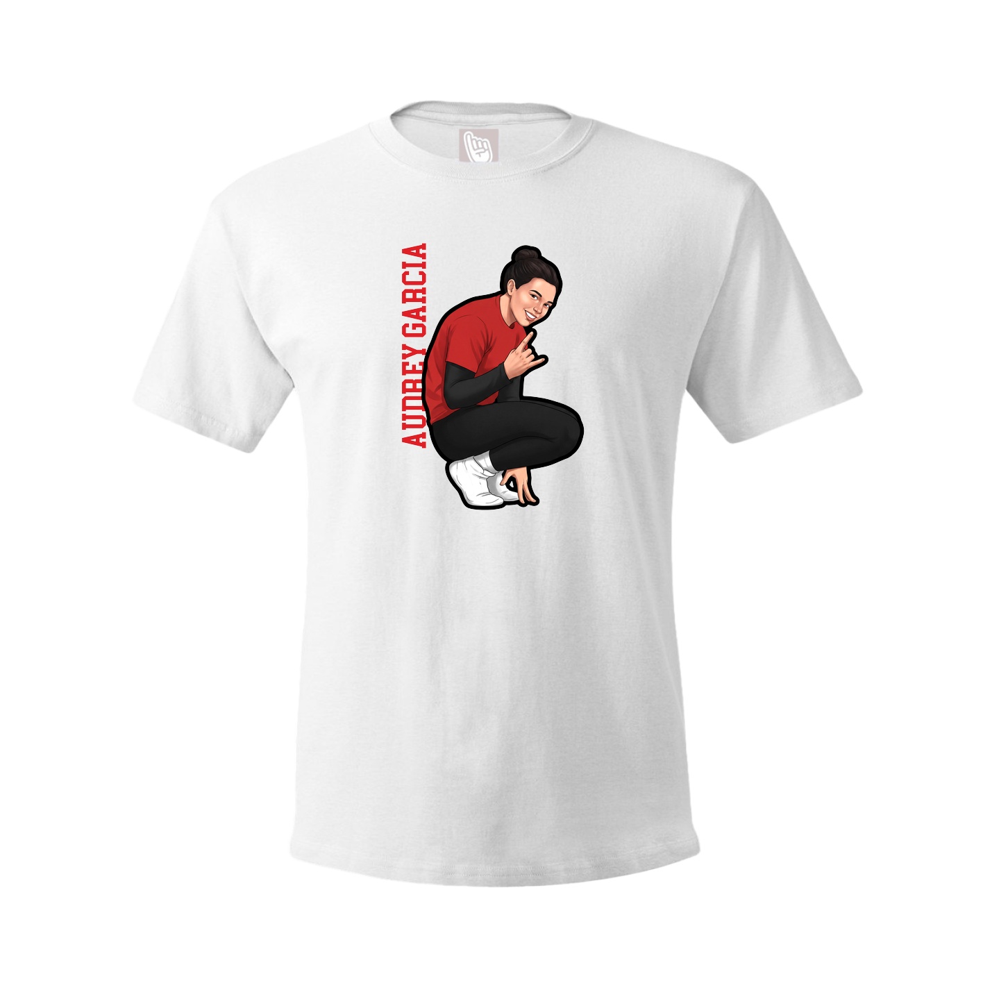 Tee — Name Vertical in White