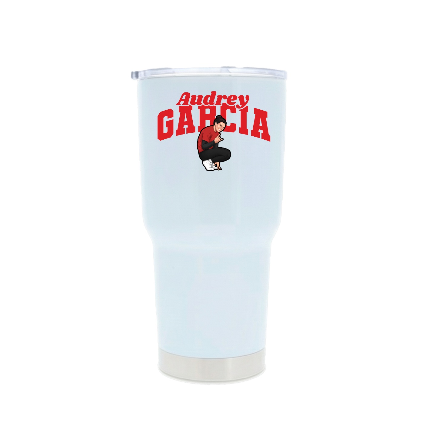 30oz Stainless Steel Tumbler — Signature Arch in White
