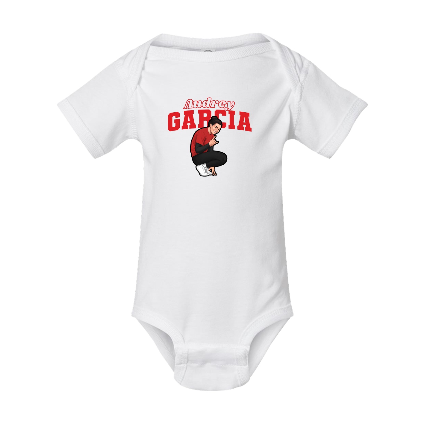 Baby Onesie — Name Arch in White