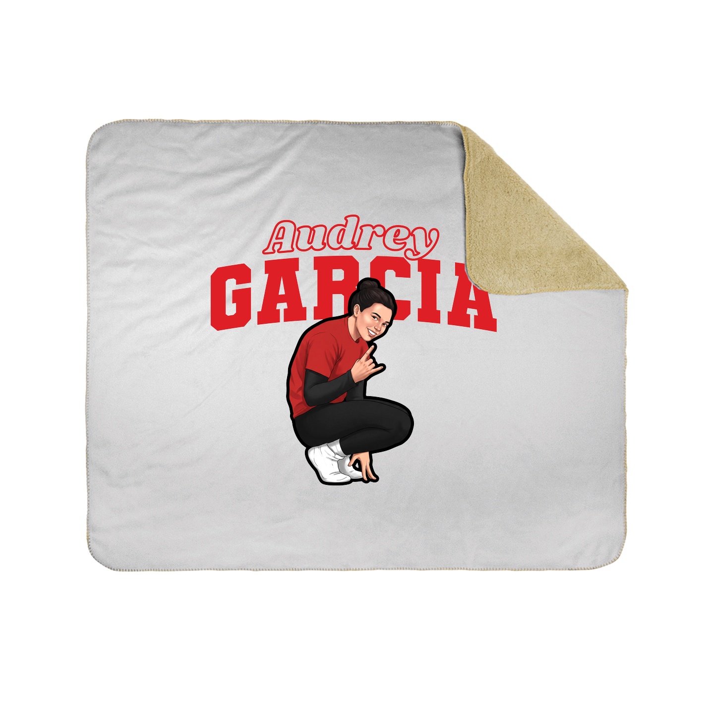 Throw Blanket — Name Arch in White