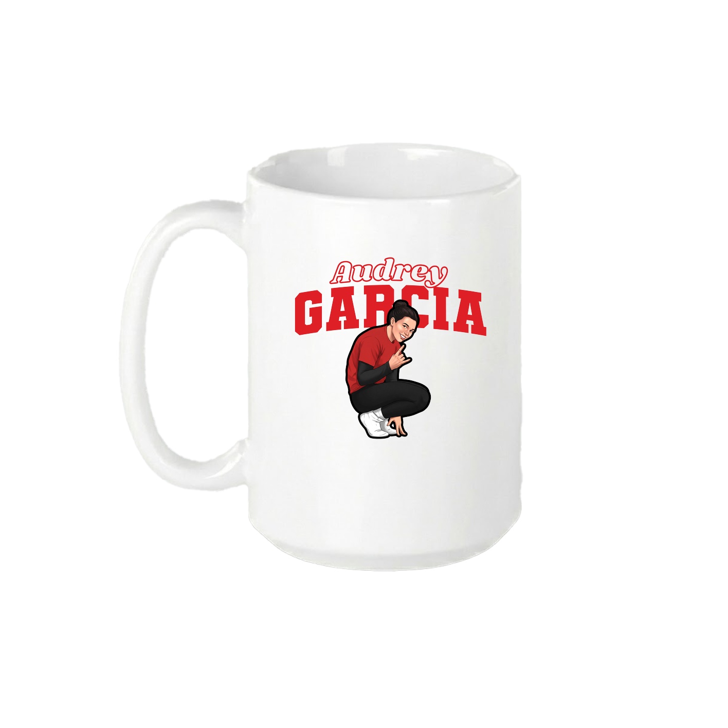15oz Coffee Mug — Name Arch in White
