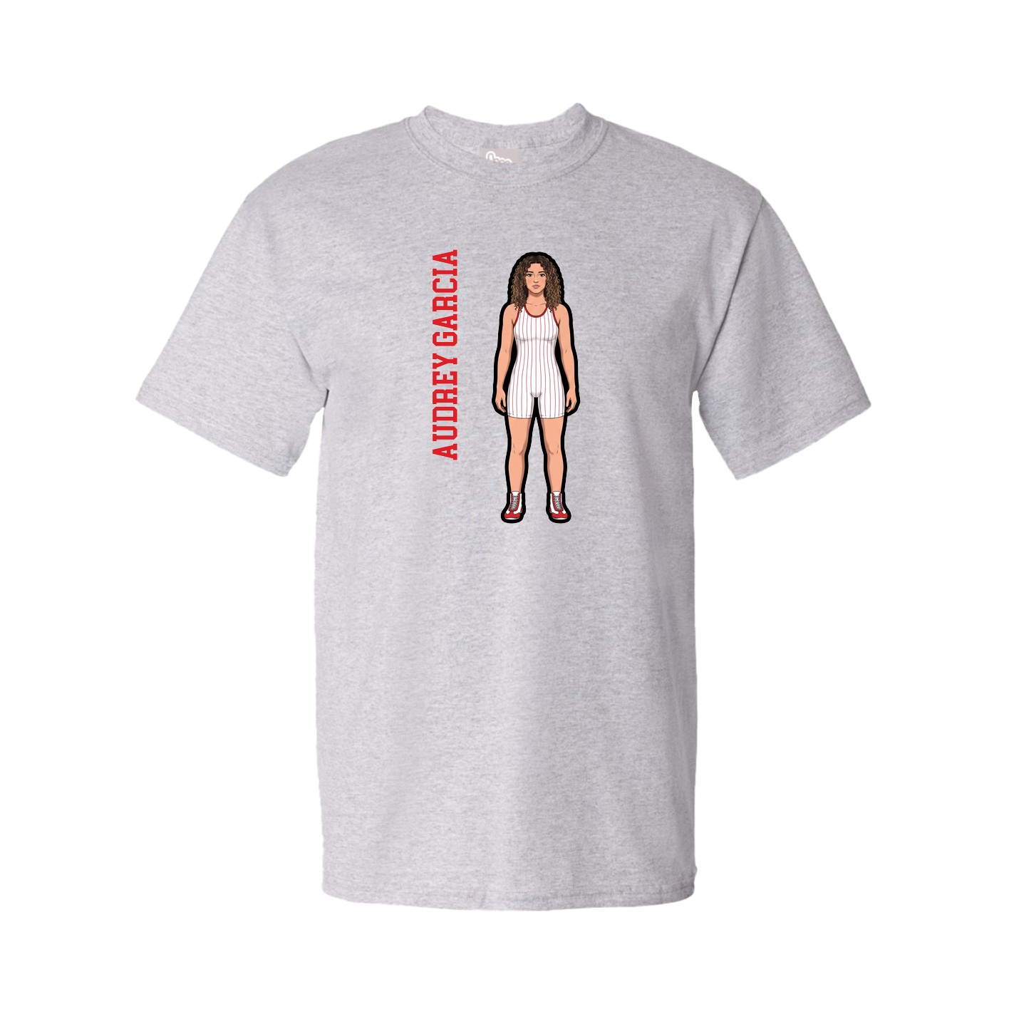 Tee — Name Vertical in Grey