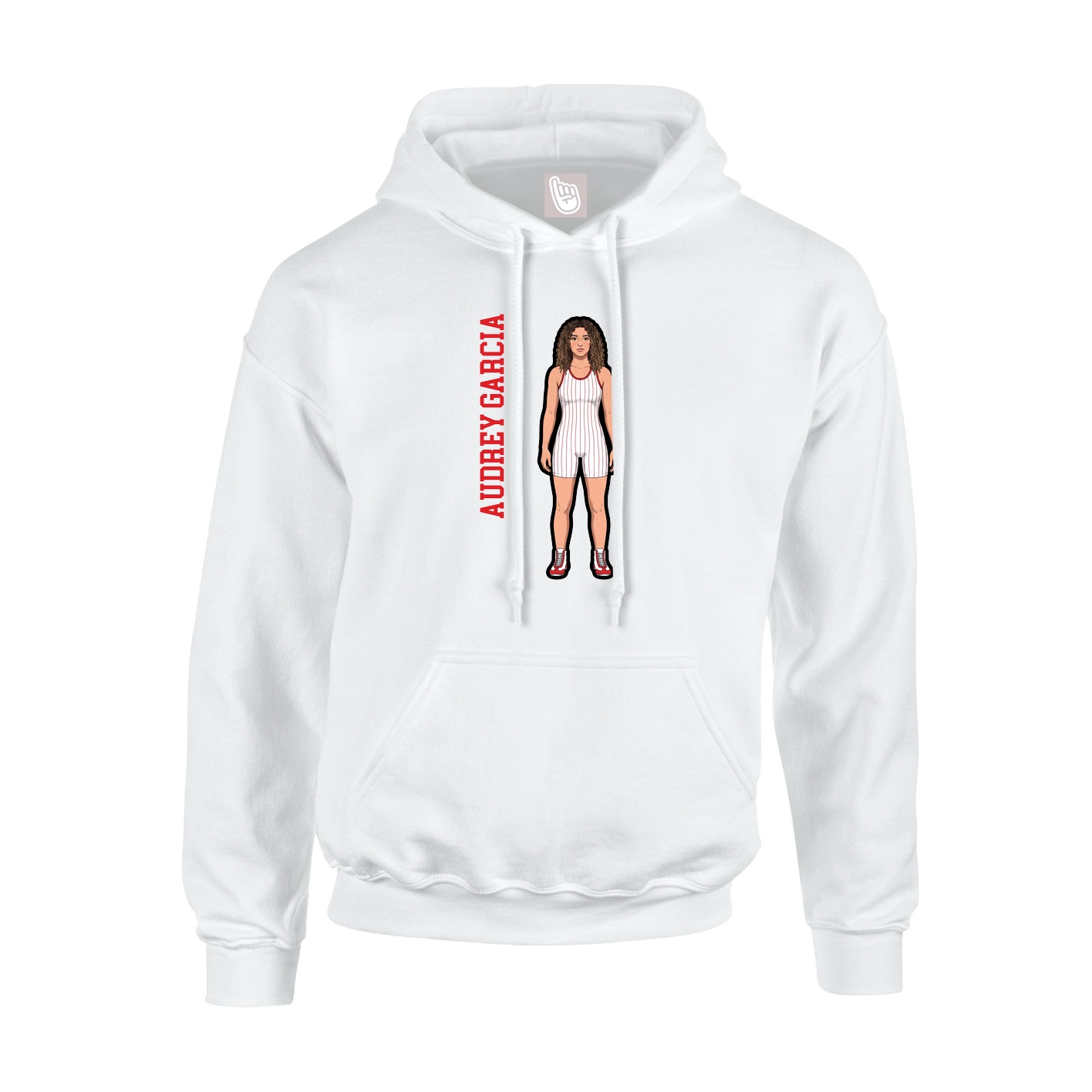 Youth Hoodie — Name Vertical in White