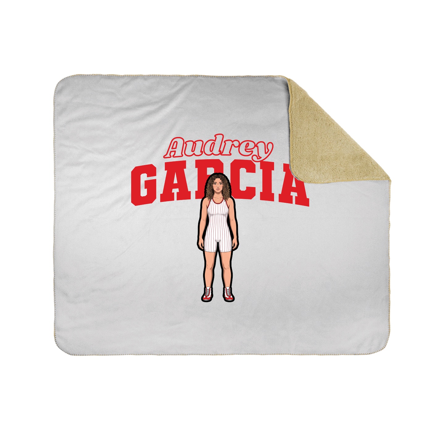 Throw Blanket — Name Arch in White