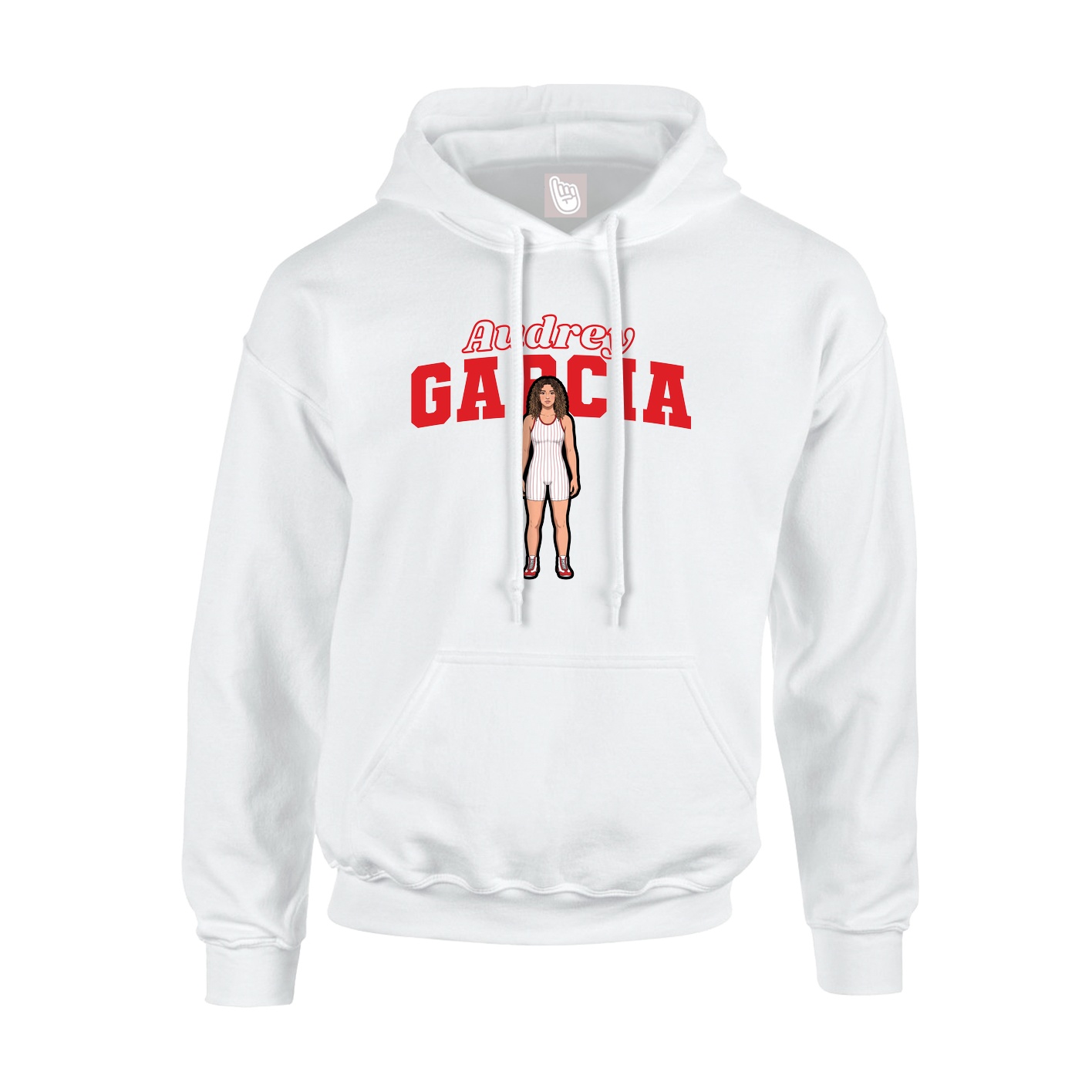 Hoodie — Name Arch in White