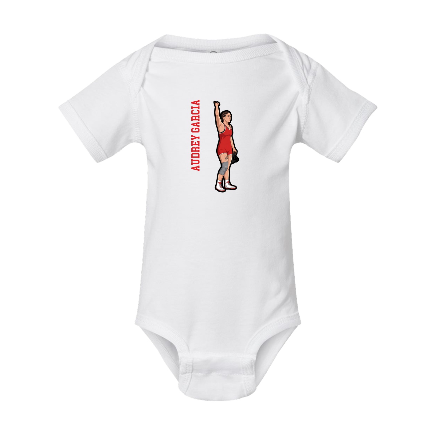 Baby Onesie — Name Vertical in White