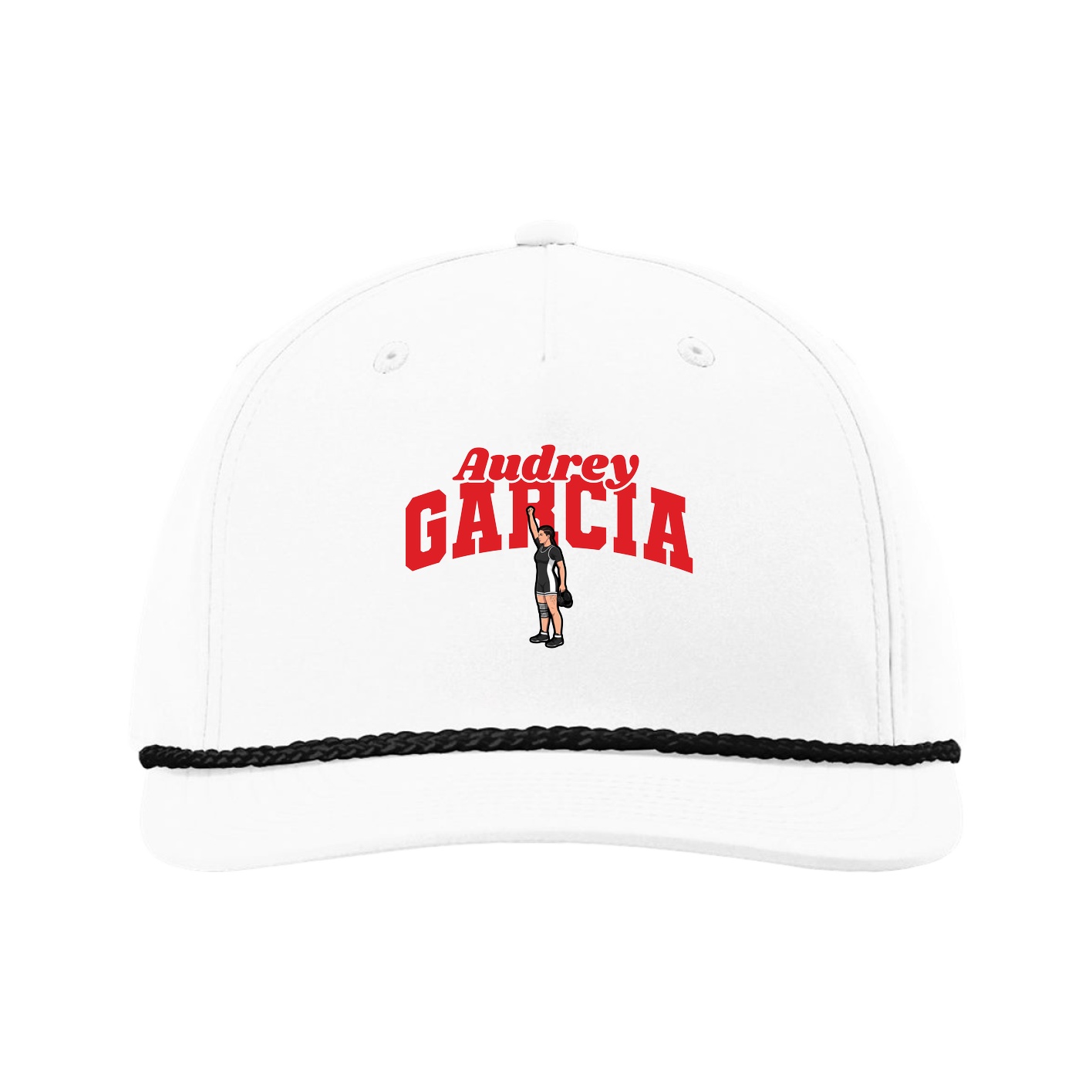 Five-Panel Classic Rope Cap — Signature Arch in White