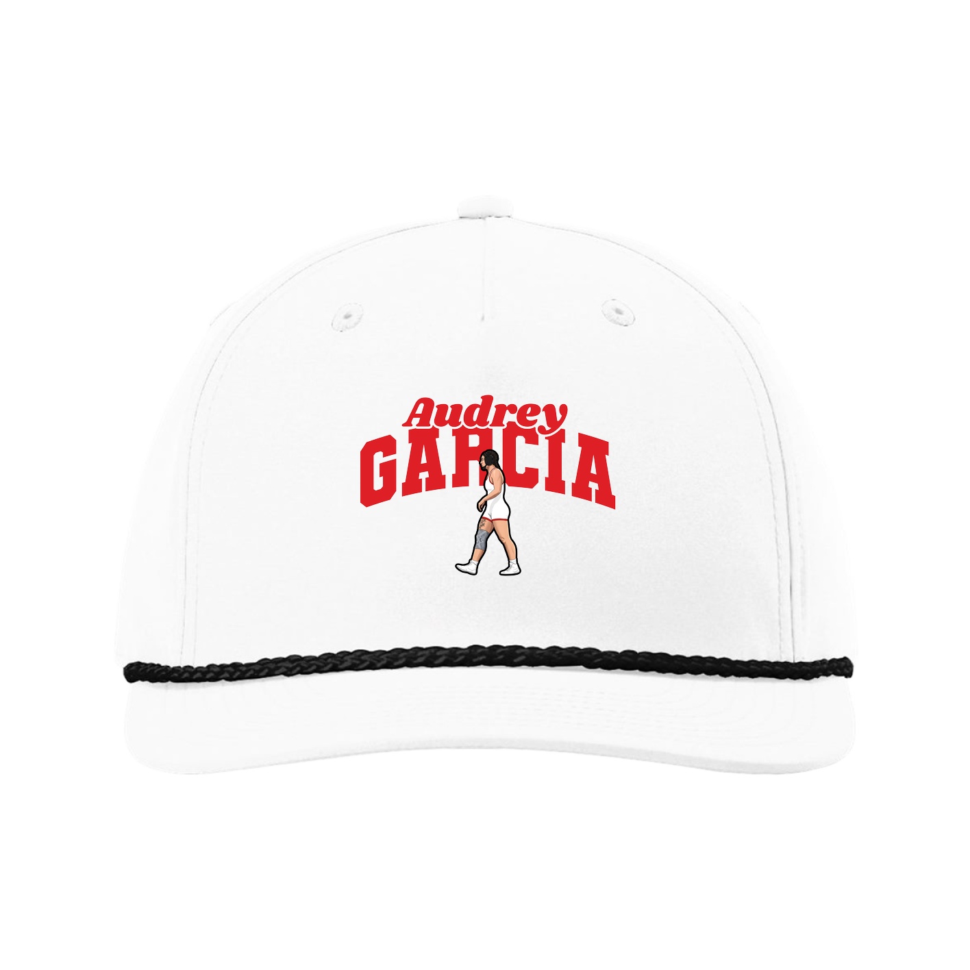 Five-Panel Classic Rope Cap — Signature Arch in White