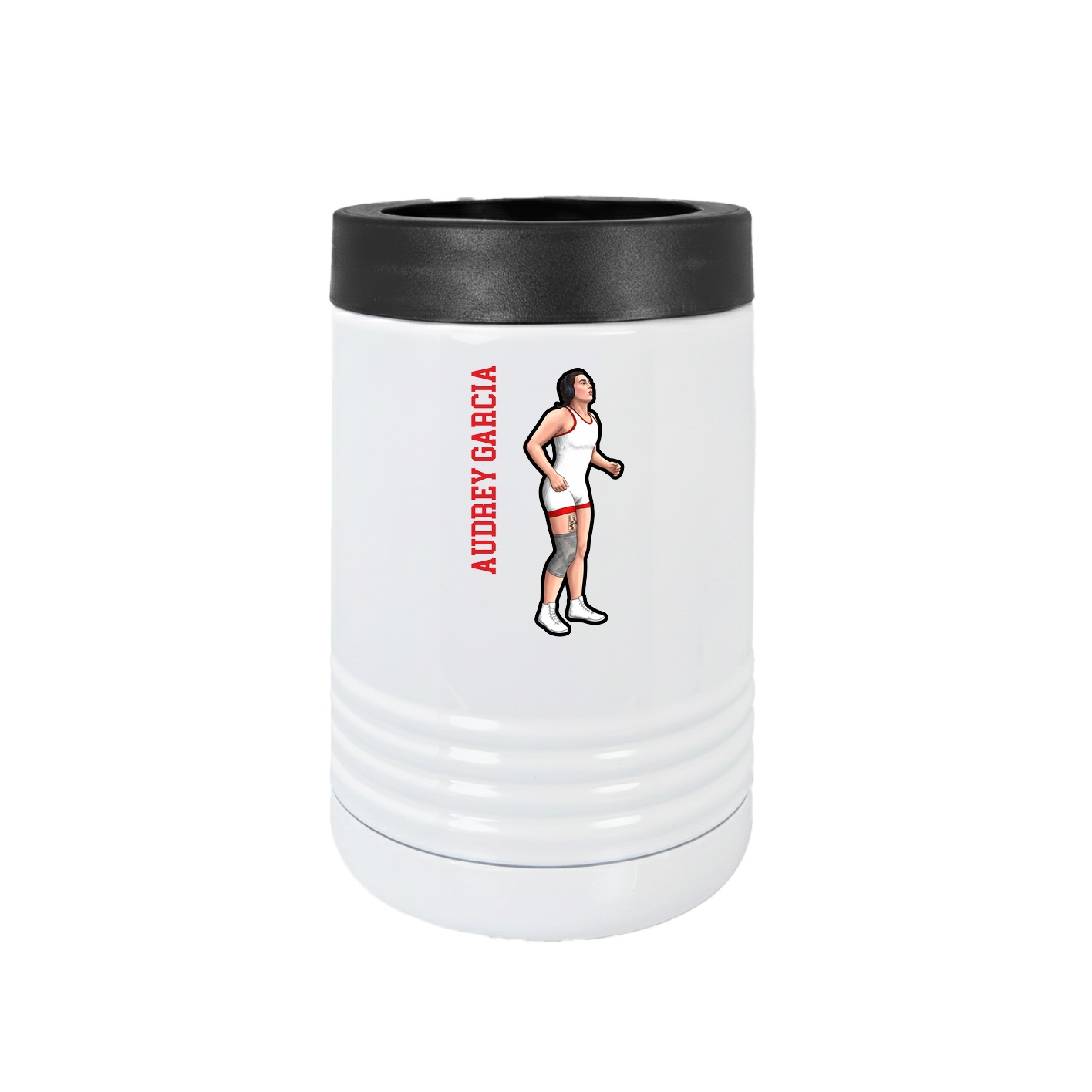 Beverage Holder — Name Vertical in White