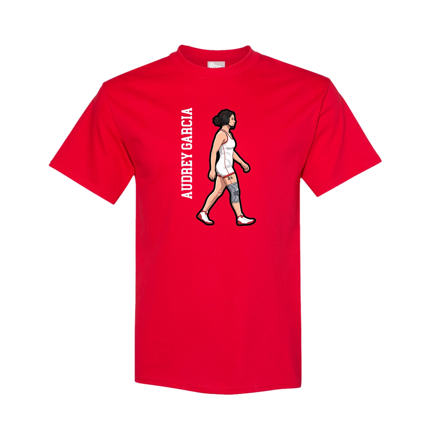 Tee — Name Vertical in Red