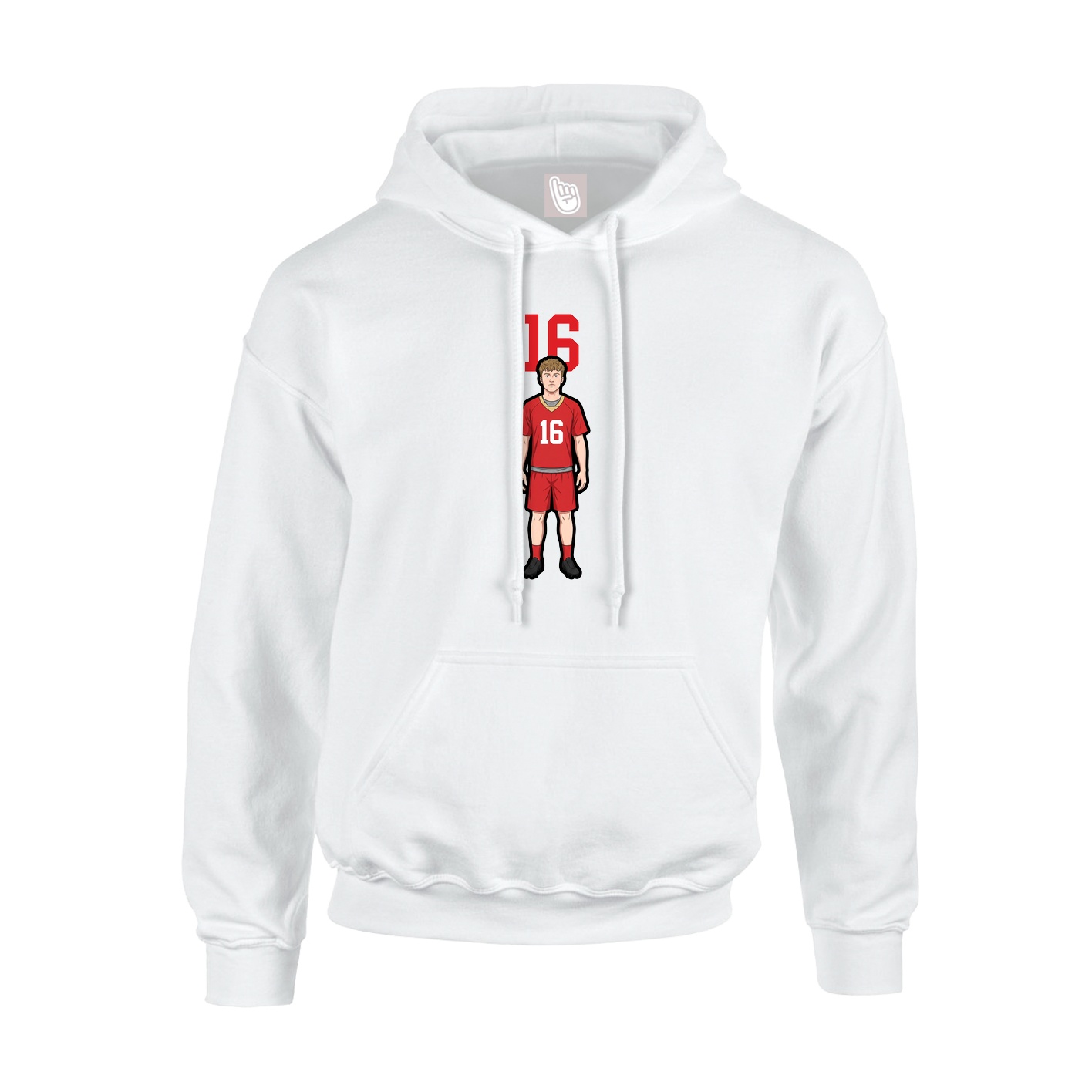 Youth Hoodie — Number Top in White