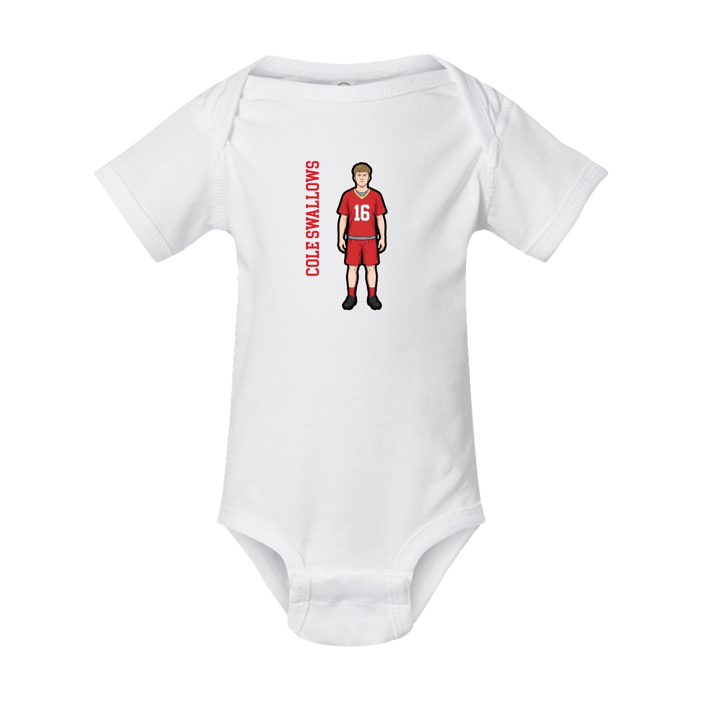 Baby Onesie — Name Vertical in White