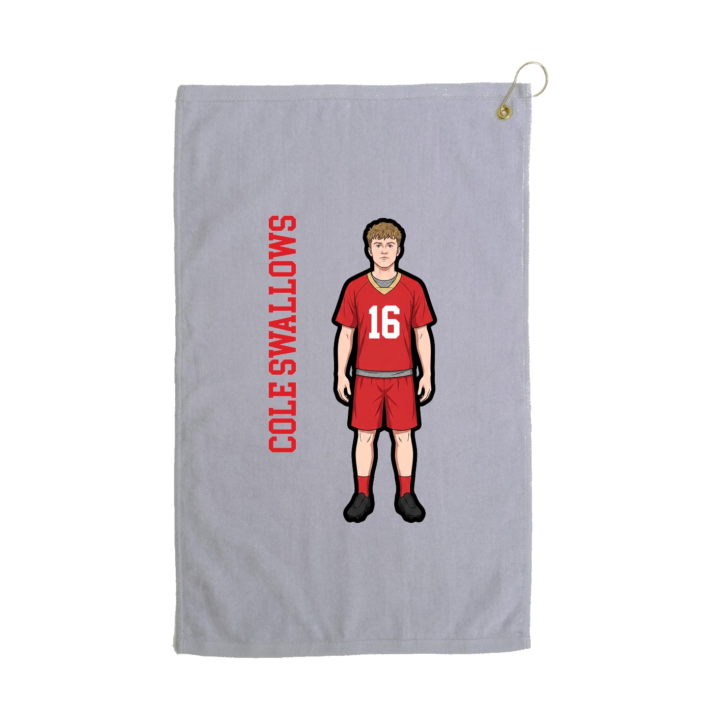 Golf Towel — Name Vertical in Grey