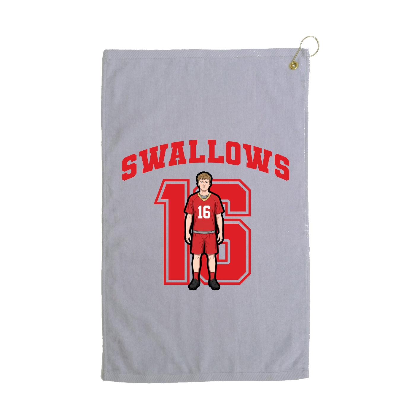 Golf Towel — Number in Grey
