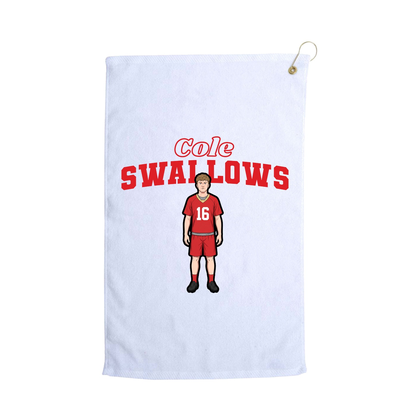 Golf Towel — Name Arch in White