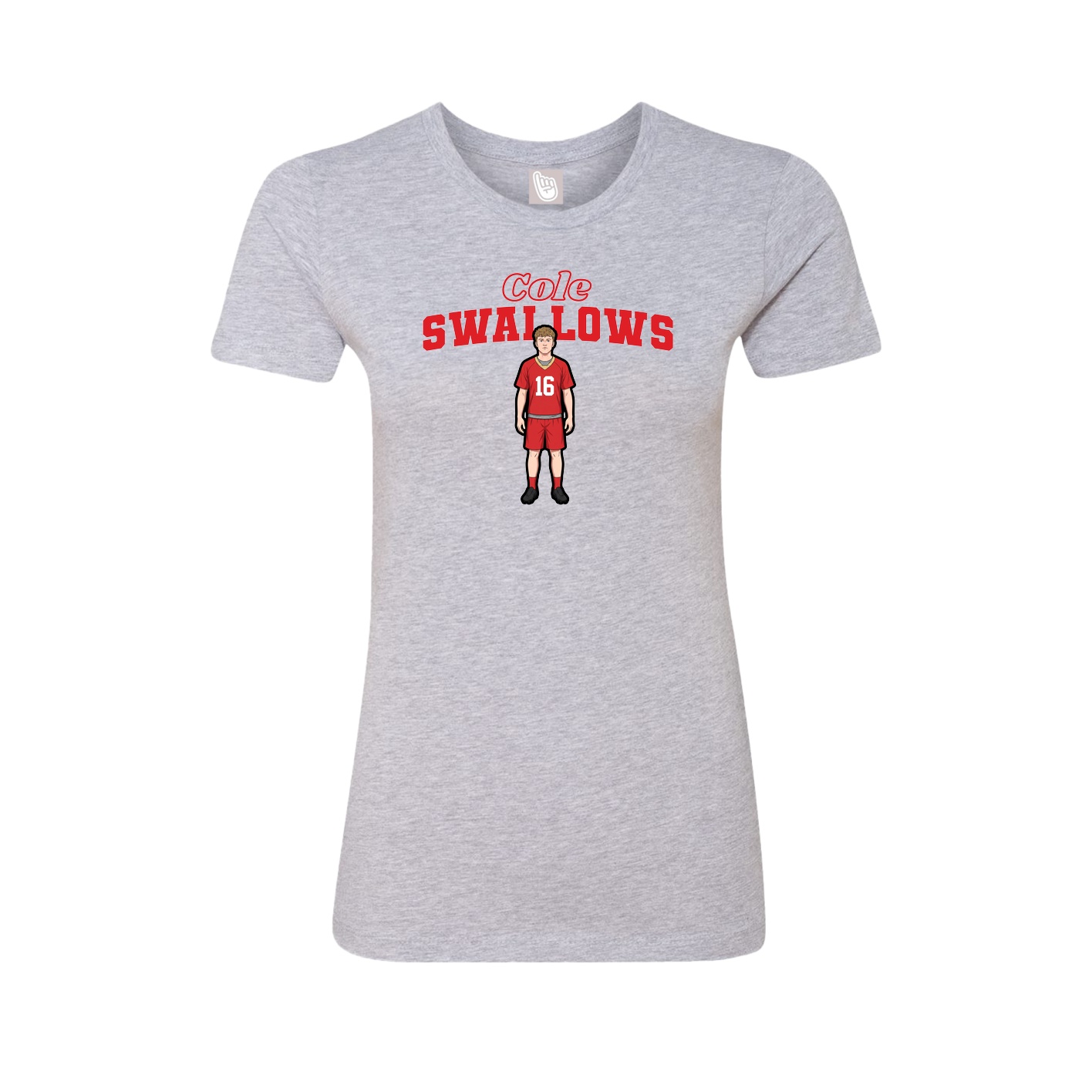 Fitted Women's Tee — Name Arch in Grey