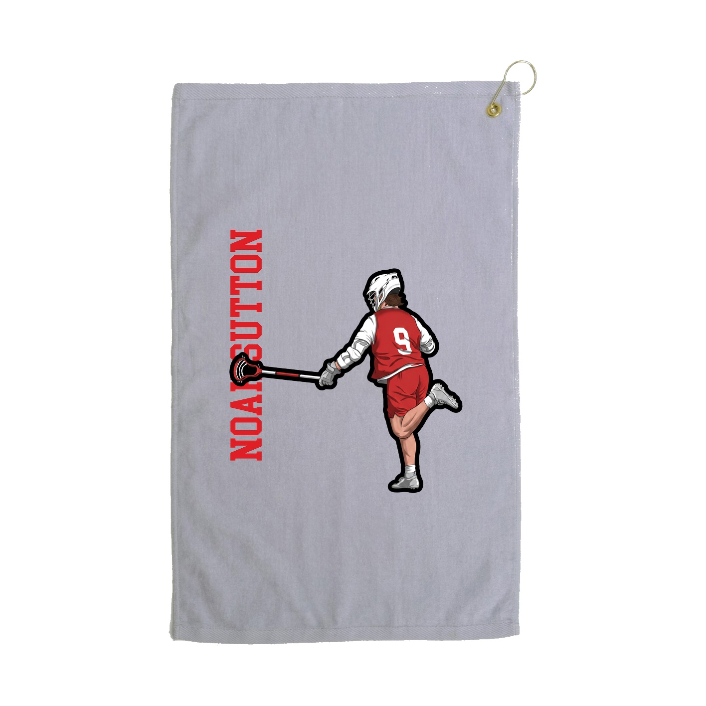 Golf Towel — Name Vertical in Grey