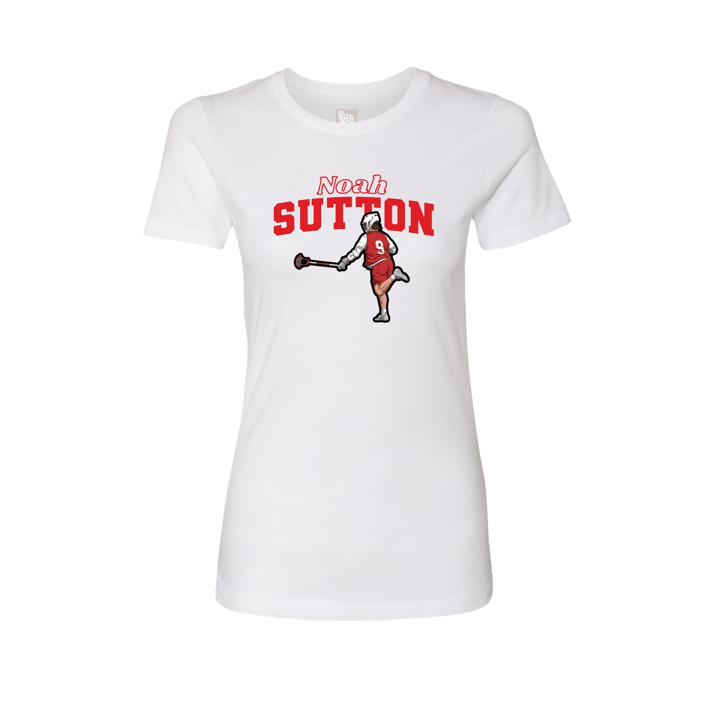 Fitted Women's Tee — Name Arch in White