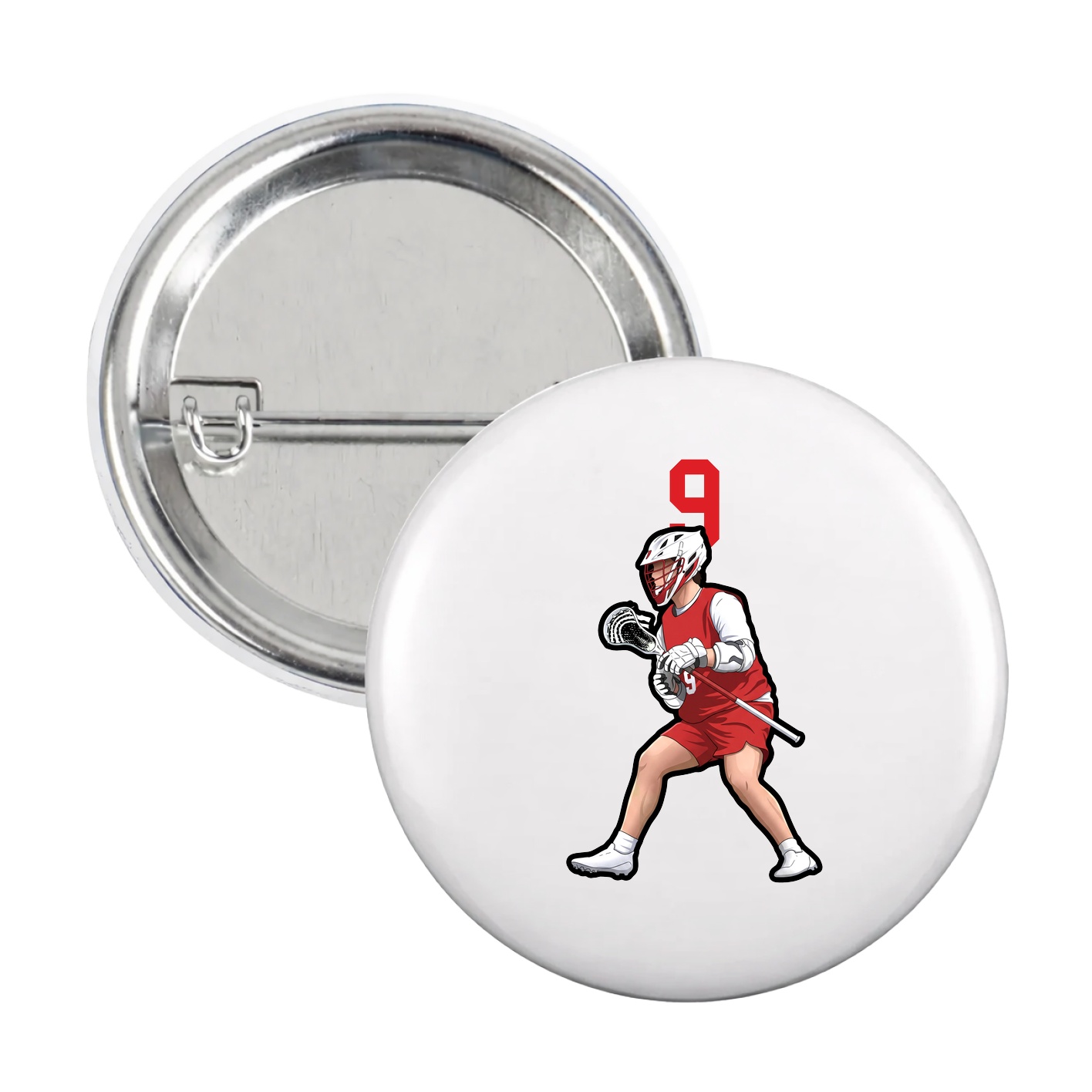 Game Day Button — Number Top in White
