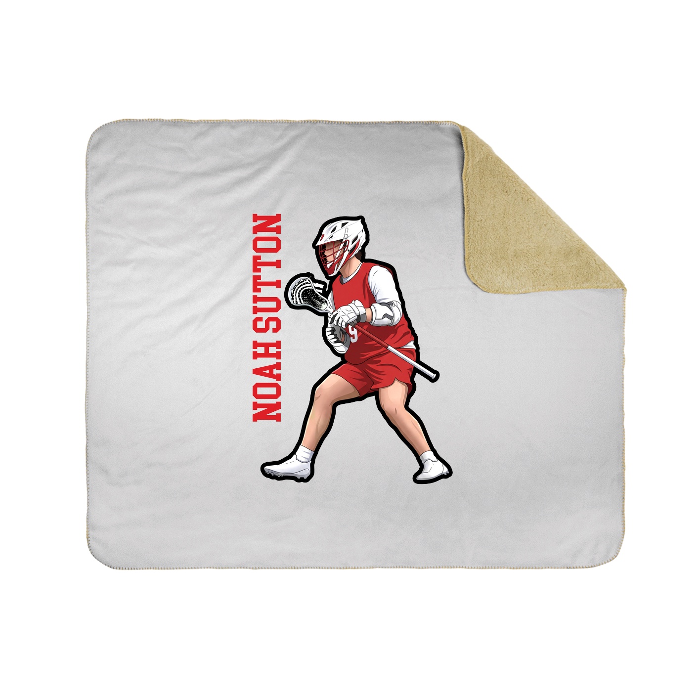 Throw Blanket — Name Vertical in White