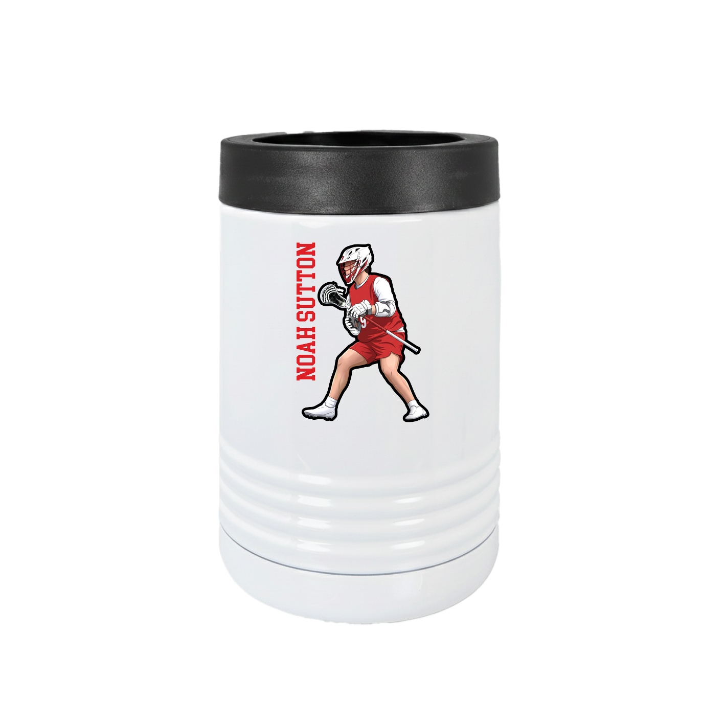 Beverage Holder — Name Vertical in White
