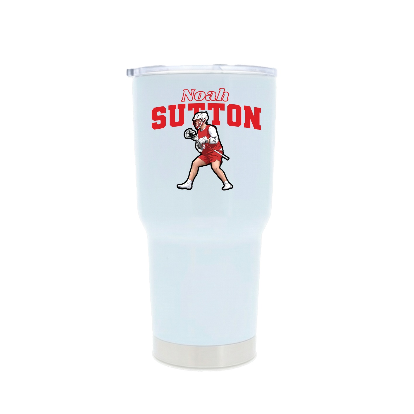 30oz Stainless Steel Tumbler — Name Arch in White