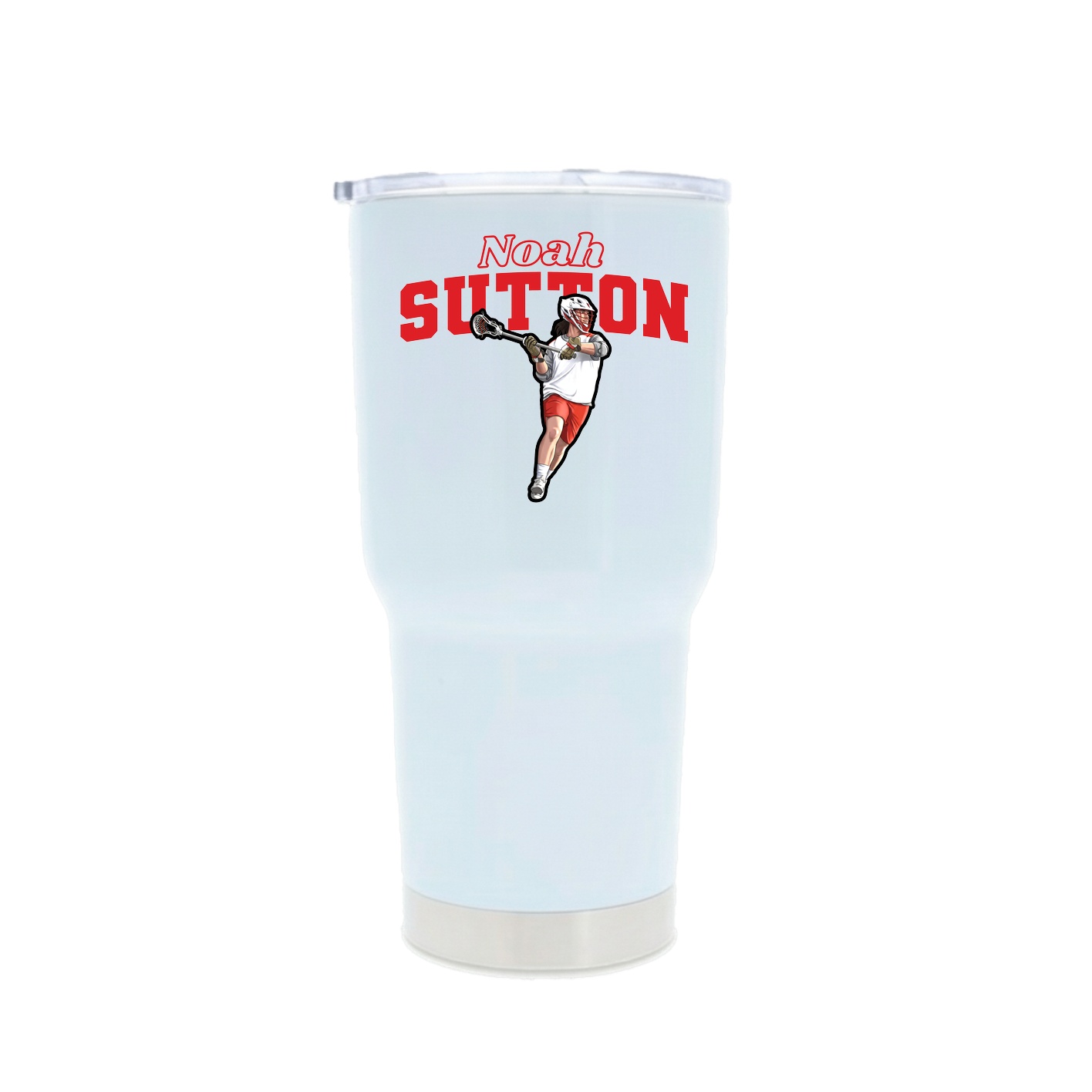 30oz Stainless Steel Tumbler — Name Arch in White