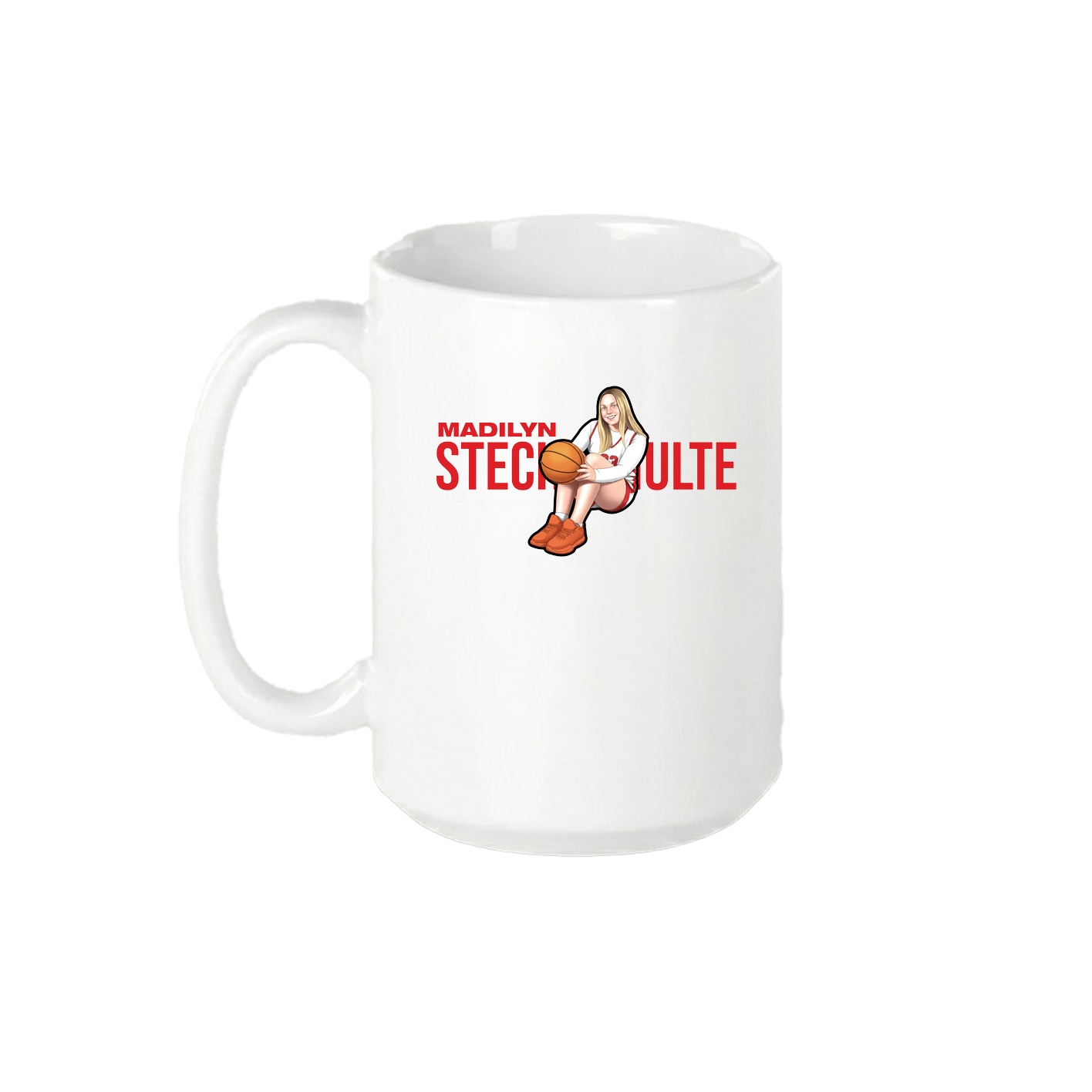 15oz Coffee Mug — Player Name in White