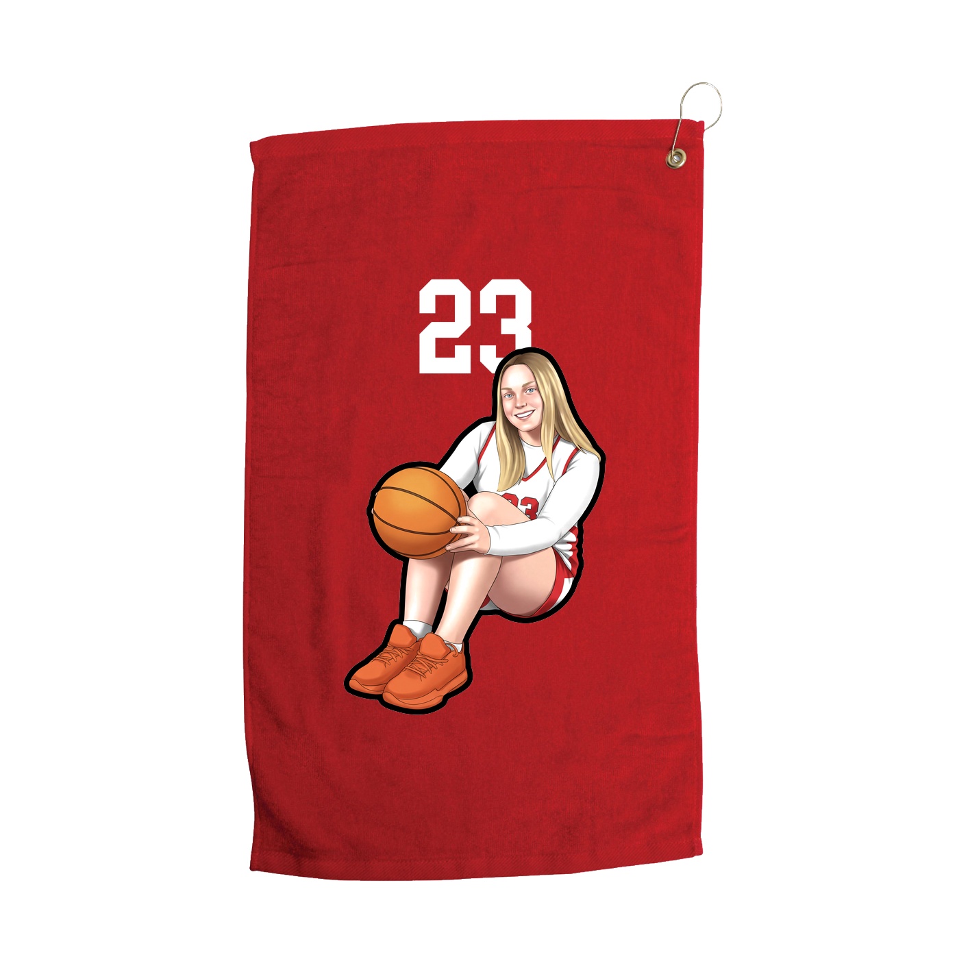 Golf Towel — Number Top in Red