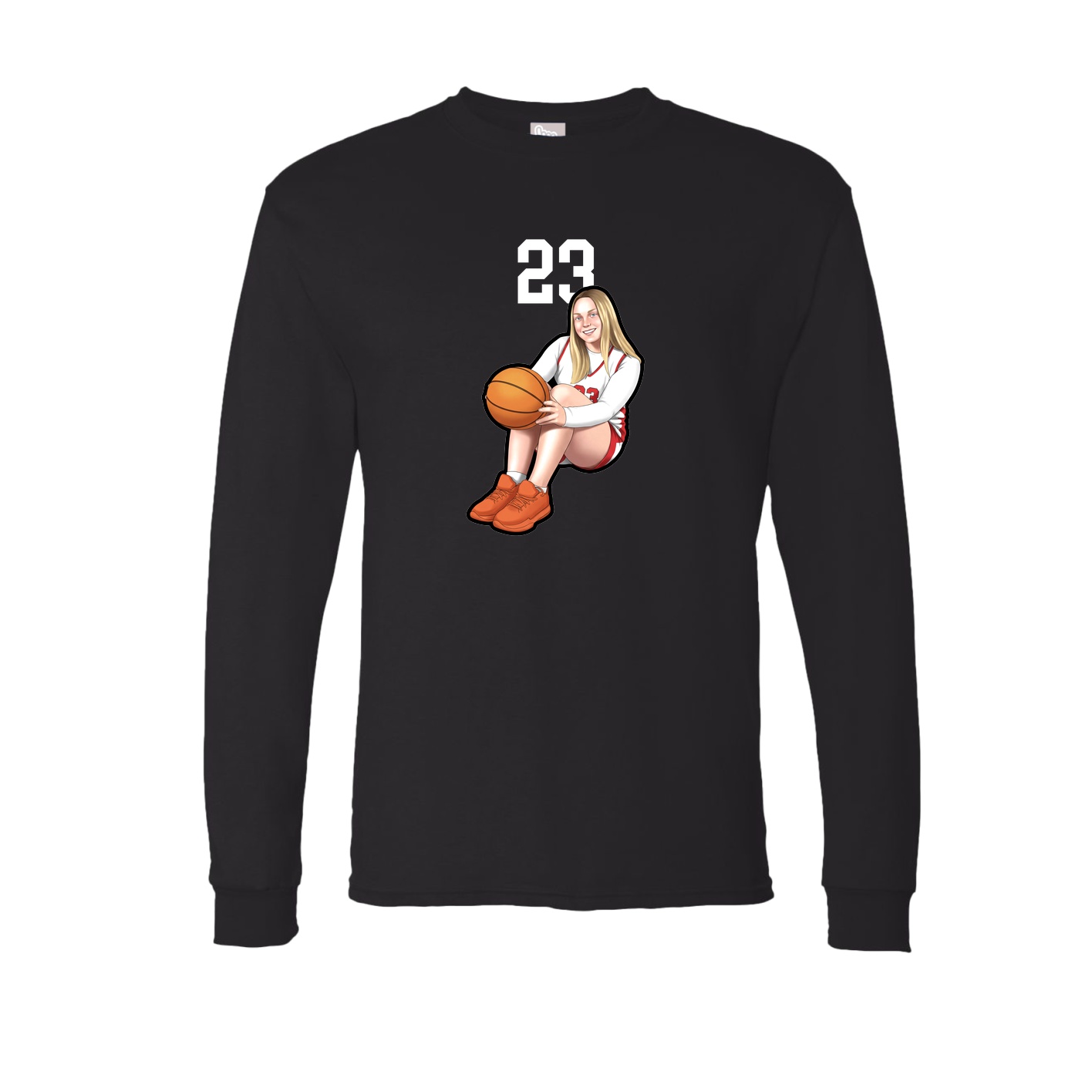 Long Sleeve Tee — Number Top in Black