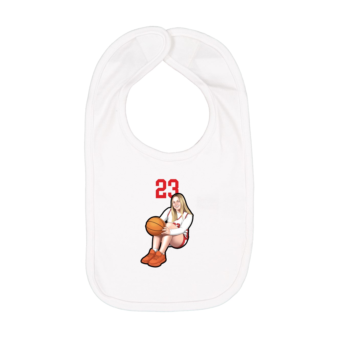 Infant Bib — Number Top in White