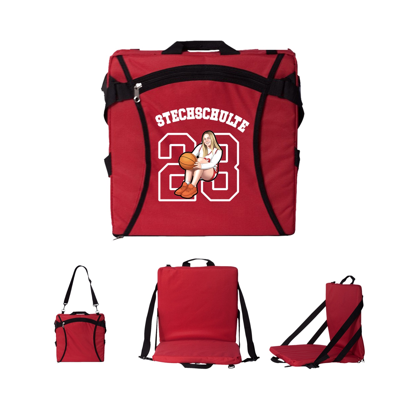 Folding Stadium Seat — Shirsey Arch in Red