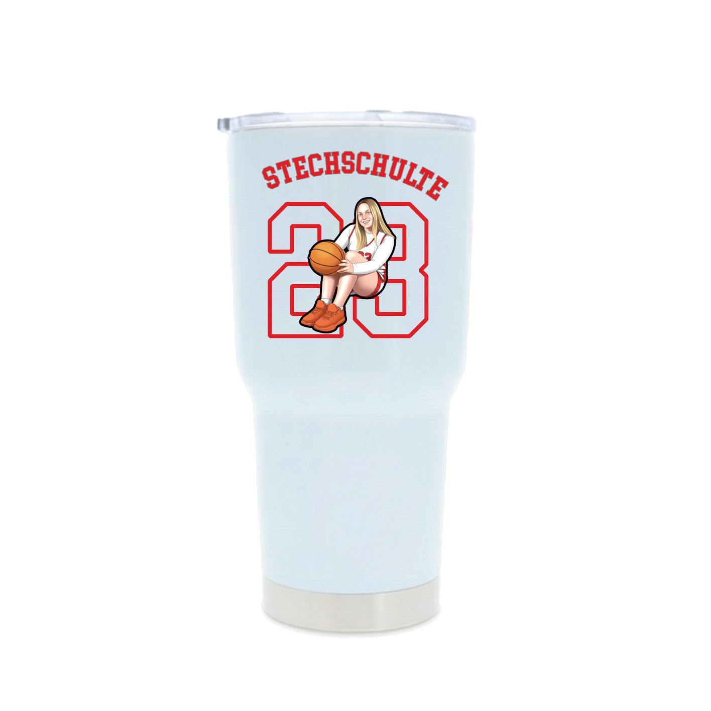 30oz Stainless Steel Tumbler — Shirsey Arch in White