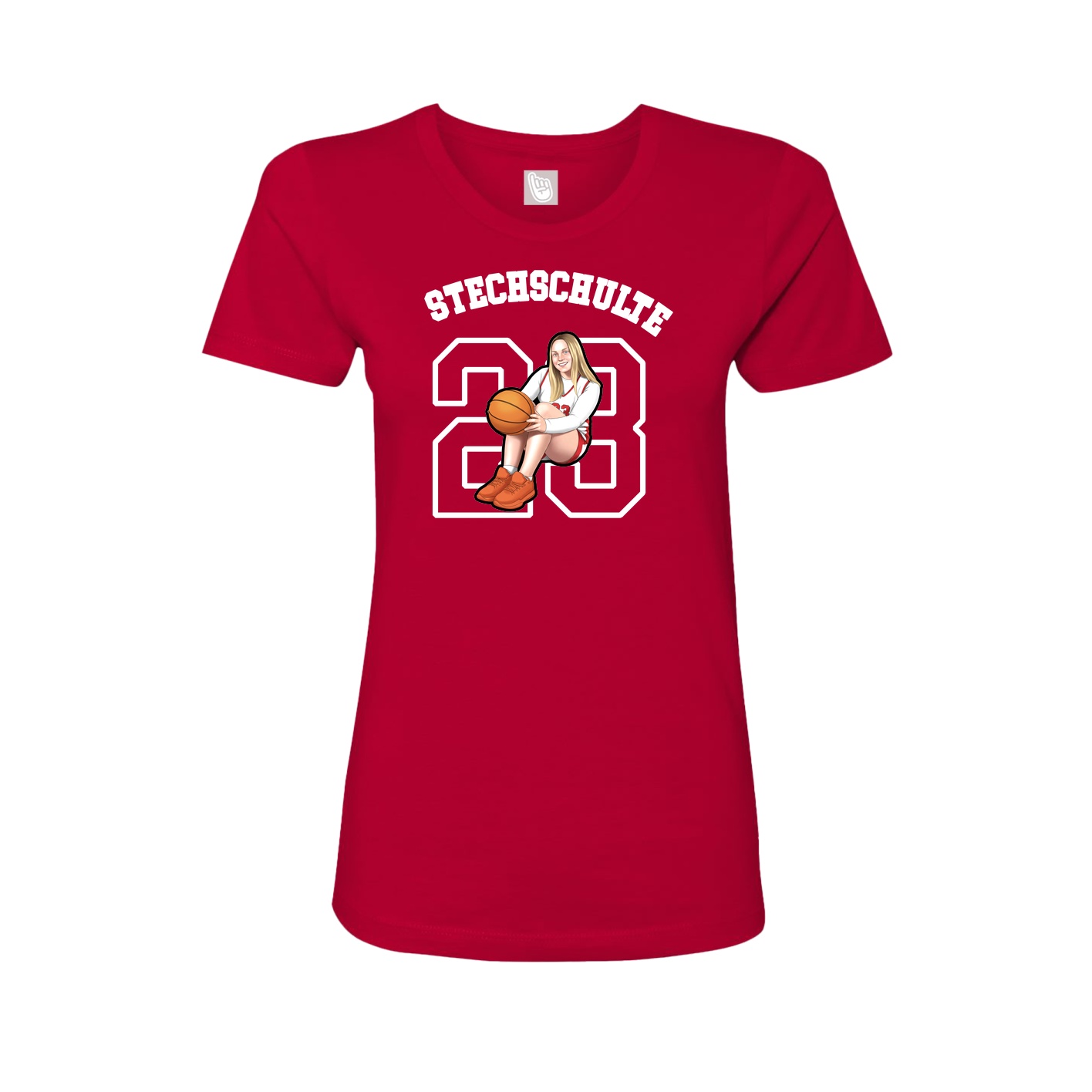 Fitted Women's Tee — Shirsey Arch in Red
