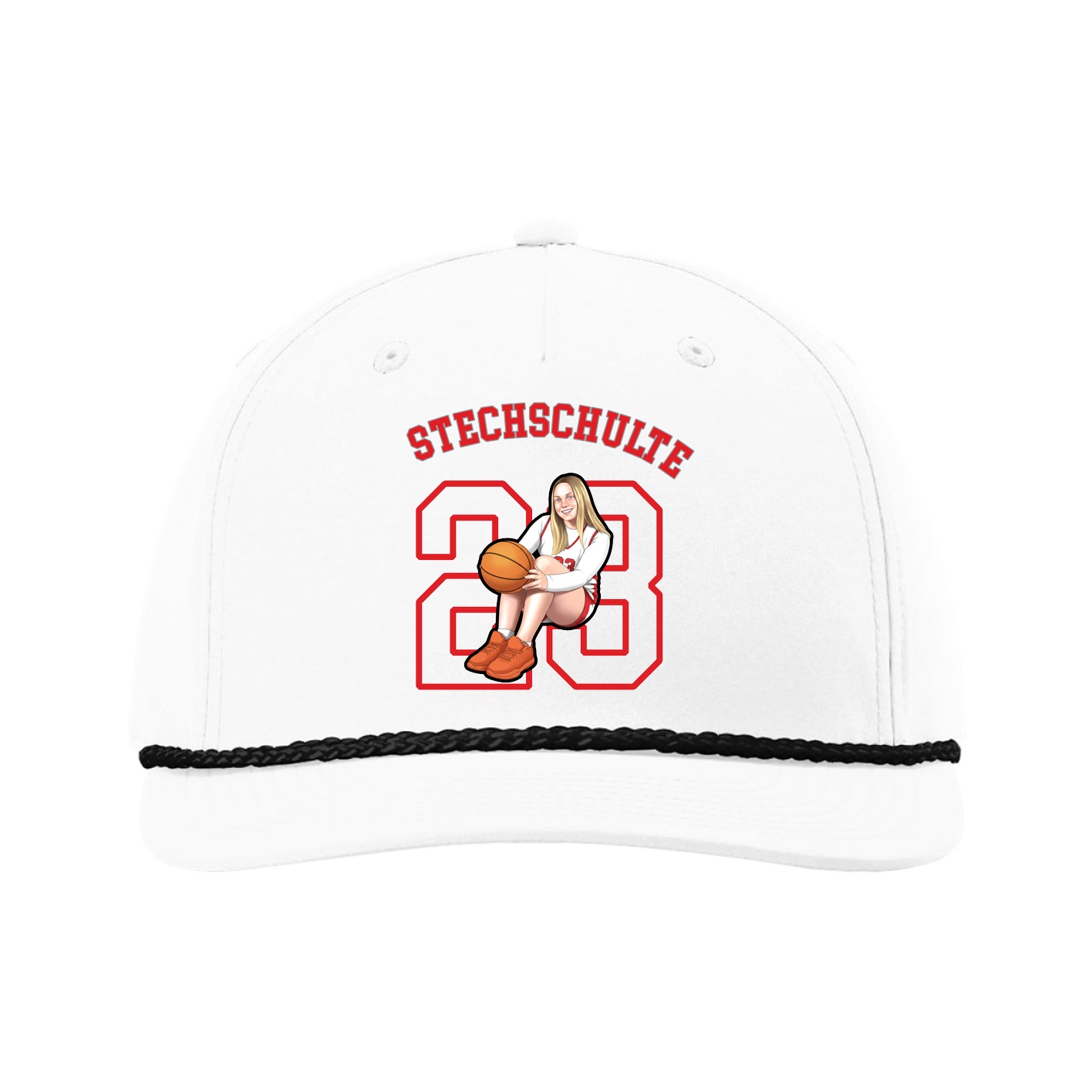 Five-Panel Classic Rope Cap — Shirsey Arch in White