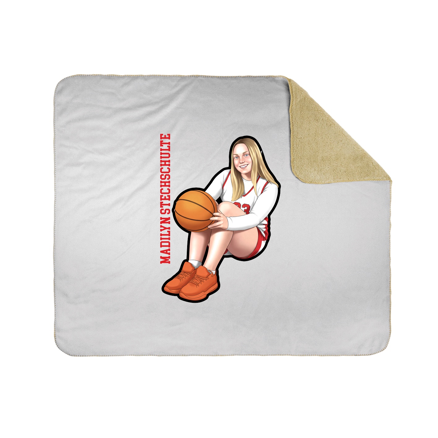 Throw Blanket — Name Vertical in White
