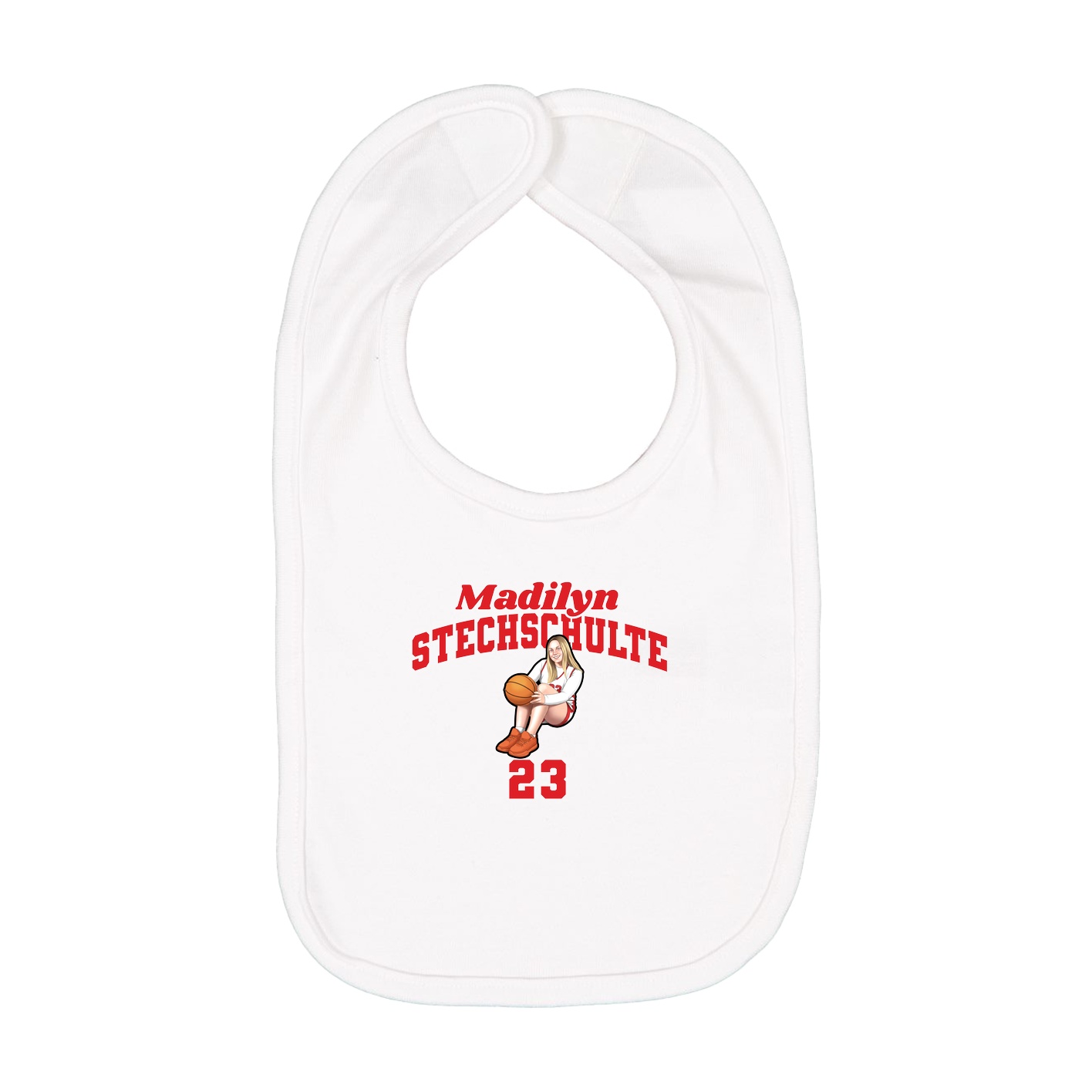Infant Bib — Signature Arch in White